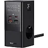 Baseus 35 W USB C Power Strip GaN5 Charger 3-Way Socket with Switch, 3 AC + 2 USB C + 2 USB A, Portable PD Charger for MacBook, iPad, iPhone 15/14/13/12, Galaxy, Game, Home, Office