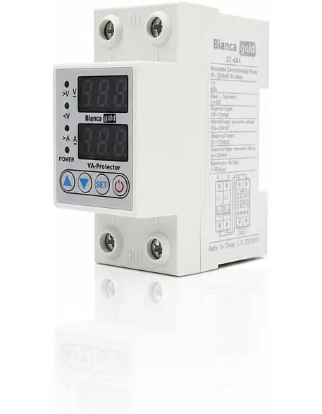 Electrical Protector with 2 Volt and Amp Displays – 80 VA – Protect Devices from Electricity Fluctuations – LED Digital Display – Compatible with Home Appliances - SP3-80VA