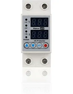 Electrical Protector with 2 Volt and Amp Displays – 80 VA – Protect Devices from Electricity Fluctuations – LED Digital Display – Compatible with Home Appliances - SP3-80VA