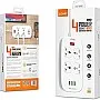 LDNIO Four Independent Switch Sockets Household Plug Power Strip With 3 Powerful Auto ID USB Ports, One 18W QC3