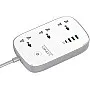 LDNIO SCW3451 WIFI Smart Power Strip with 3 Universal AC Ports 1 PD, 1 QC3.0 and 2 Auto ID Ports - White and Grey