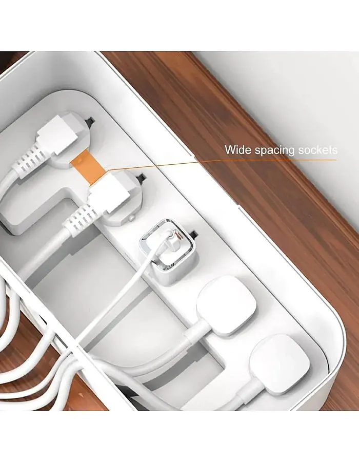 LDNIO SCW5354 Management Power Strip Box 5 port 3USB Wireless Charger Power Cord 2M - White