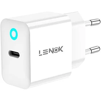 شاحن من لينوك بتقنية USB، متوافق مع الهواتف الخلوية، بمنفذ واحد، 20 واط للشحن السريع