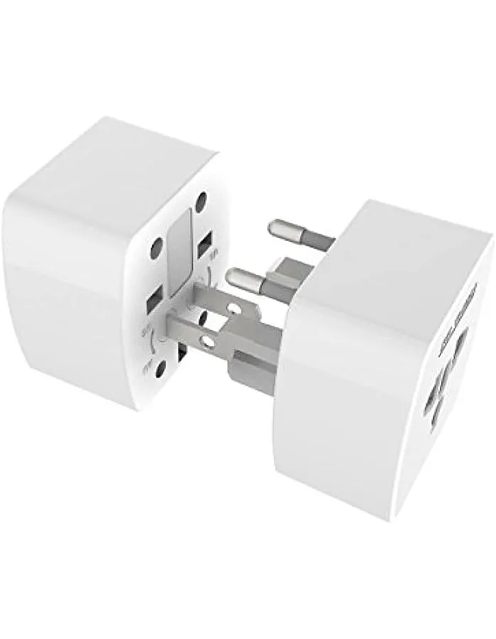 Ldnio Z4 Universal Plug Adapter ABS VO With UK/EU/US/AU Pin & 2 Universal Socket (6A) - White