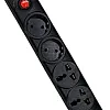 Power Strip - 5 Sockets - 2 Meter Cord - Black