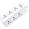 Power Strip 6 Outlets 2500W Max 10A Power Strip with USB Outlets Plus TYPE-C Output for Charging Electronic Devices (6 Power Outlets & 3 USB Output & TYPE-C)