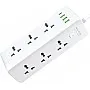 Power Strip 6 Outlets 2500W Max 10A Power Strip with USB Outlets Plus TYPE-C Output for Charging Electronic Devices (6 Power Outlets & 3 USB Output & TYPE-C)