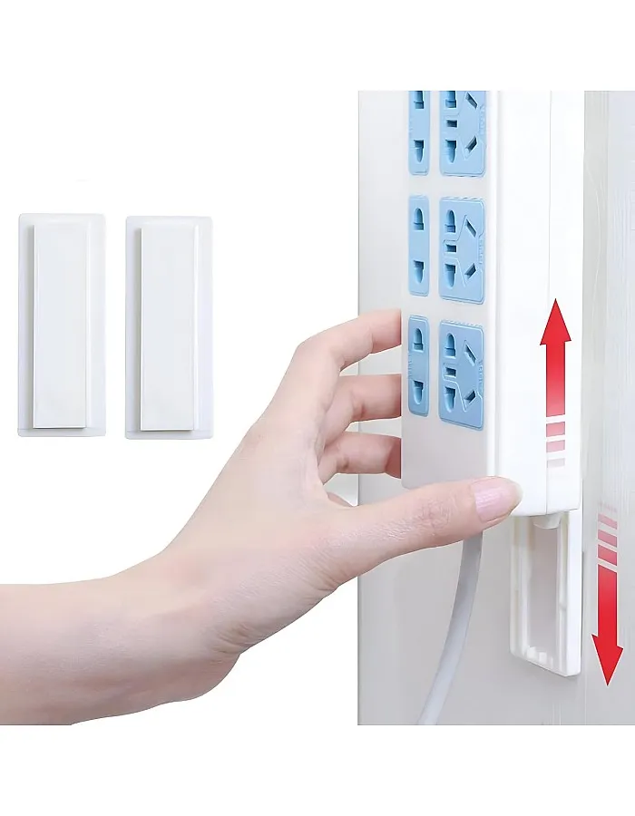 Punch-Free Self Adhesive Electrical Connector, Wall Plug Adapter, Reusable Wall Mount or Desk, Ideal for Wi-Fi Devices, Remote Controls, Tissue Box Storage