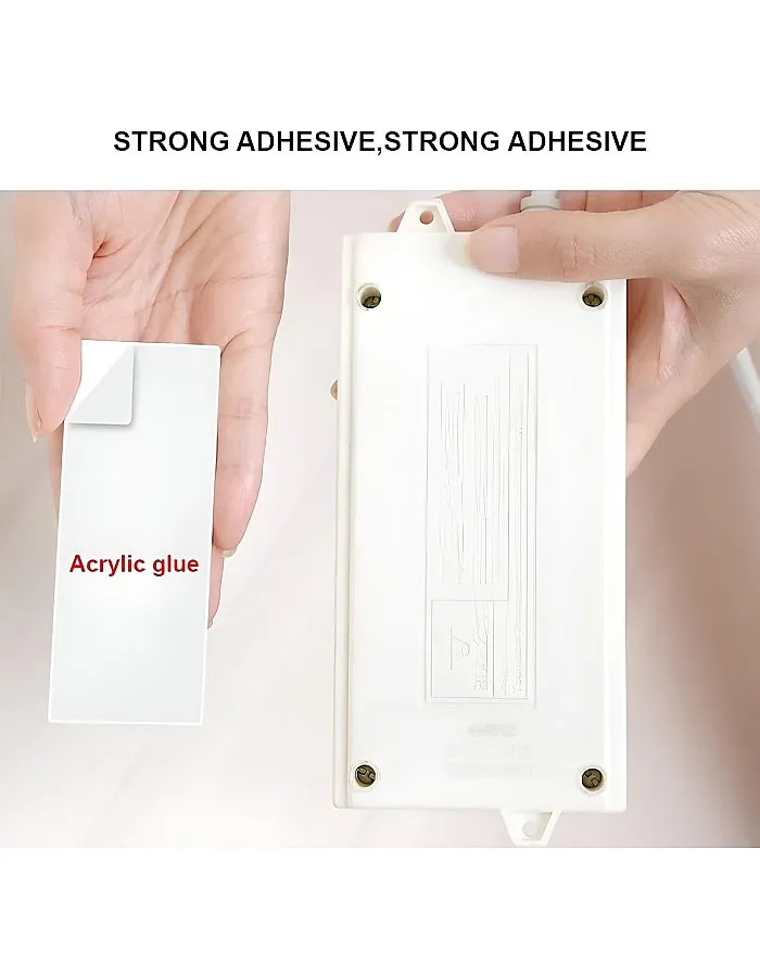 Punch-Free Self Adhesive Electrical Connector, Wall Plug Adapter, Reusable Wall Mount or Desk, Ideal for Wi-Fi Devices, Remote Controls, Tissue Box Storage