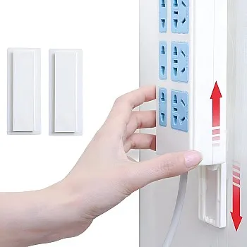 Punch-Free Self Adhesive Electrical Connector, Wall Plug Adapter, Reusable Wall Mount or Desk, Ideal for Wi-Fi Devices, Remote Controls, Tissue Box Storage