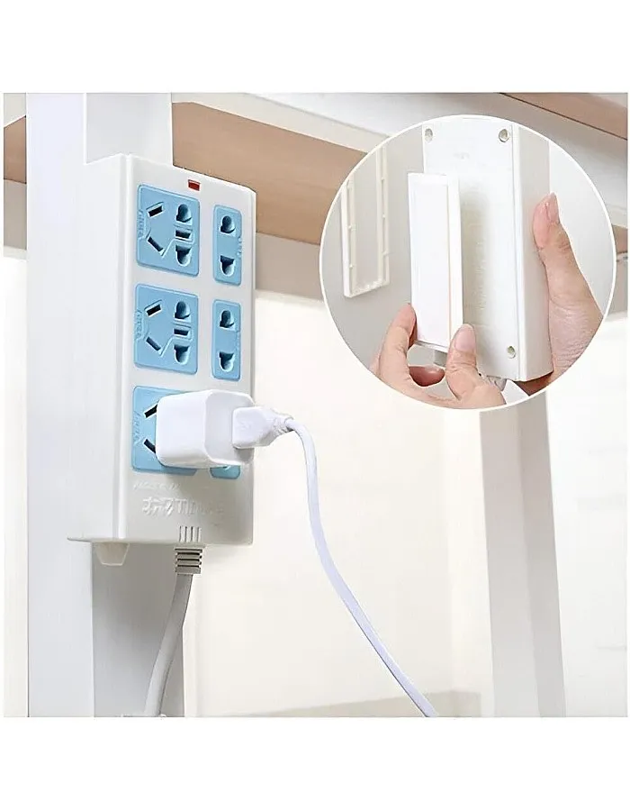 Punch-Free Self Adhesive Electrical Connector, Wall Plug Adapter, Reusable Wall Mount or Desk, Ideal for Wi-Fi Devices, Remote Controls, Tissue Box Storage