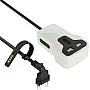 iLOCK Mini Power Strip – 3 Outlets | 2 Schuko + 1 Universal Socket (White, 1.5M)