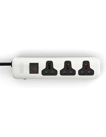 iLOCK power strip 3 universal outlets with switch (white)