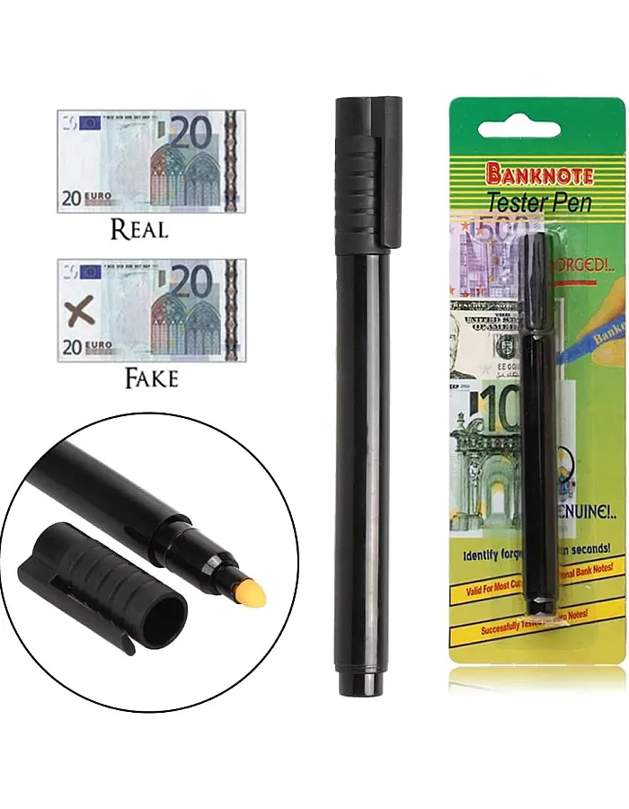 Counterfeit Currency Detector Pen – Portable Banknote Finder Tool for Examining US Dollar, Euro, GBP, JPY, Korean Won