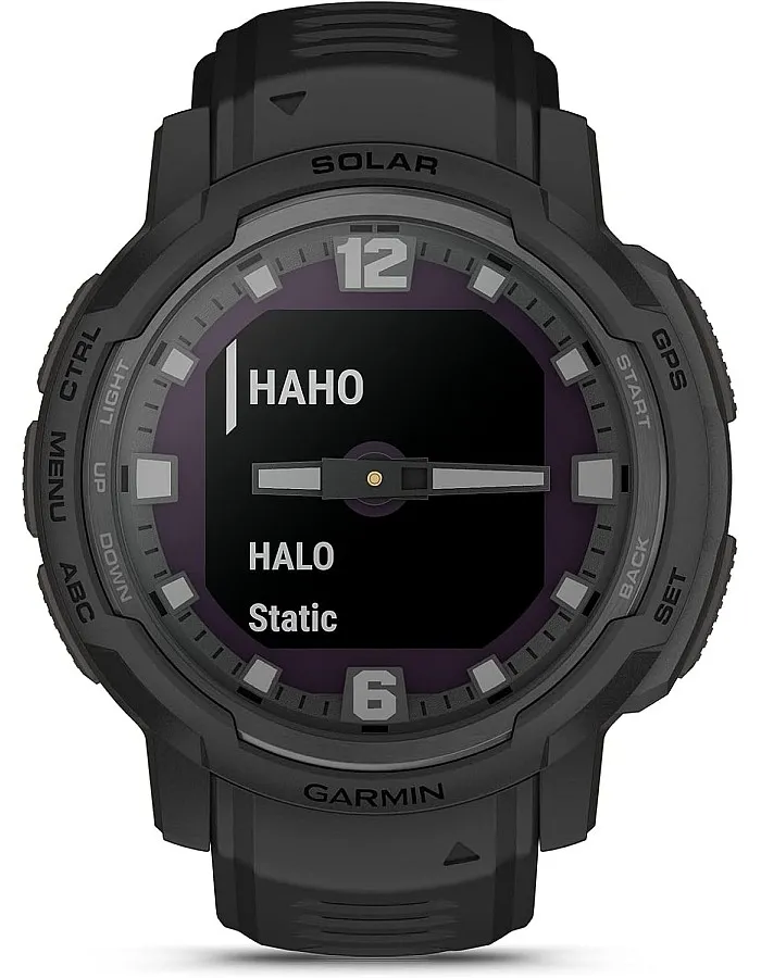 Garmin Instinct Crossover Solar - Tactical Edition, Rugged Hybrid Smartwatch with Solar Charging Capabilities, Tactical-Specific Features, Analog Hands and Digital Display, Black