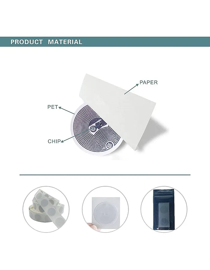 NFC Tags Sticker 13.56MHz, 10 Pieces