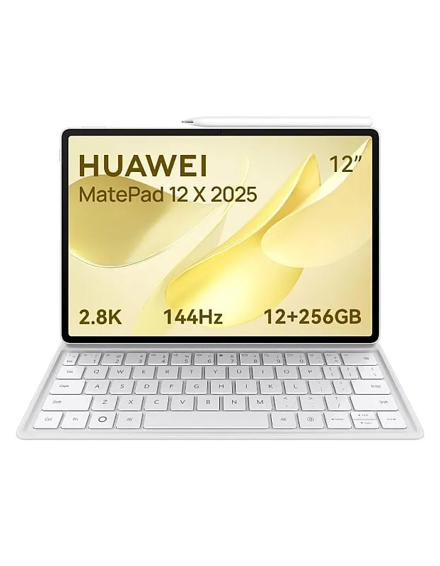 HUAWEI MatePad 12X 2025 Tablet 2.8K 12-inch 1000nits display, 144Hz, 12+256GB, 10100 mAh Battery, 66W SuperCharge, WiFi 7, WPS Office, 6 Speakers, UItra-light Keyboard + Free M-Pencil Pro, White