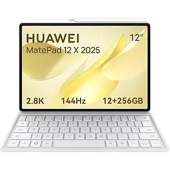 HUAWEI MatePad 12X 2025 Tablet 2.8K 12-inch 1000nits display, 144Hz, 12+256GB, 10100 mAh Battery, 66W SuperCharge, WiFi 7, WPS Office, 6 Speakers, UItra-light Keyboard + Free M-Pencil Pro, White