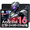 Tablet 2025 Latest Android 15 Tablets with 10.1 Inch Incell Display, 24GB RAM 256GB ROM /2TB TF, Gemini AI, T606 Octa-Core+8MP Camera, 5000mAh, Widevine L1, 2 in 1 Tablets with Keyboard Mouse Stylus
