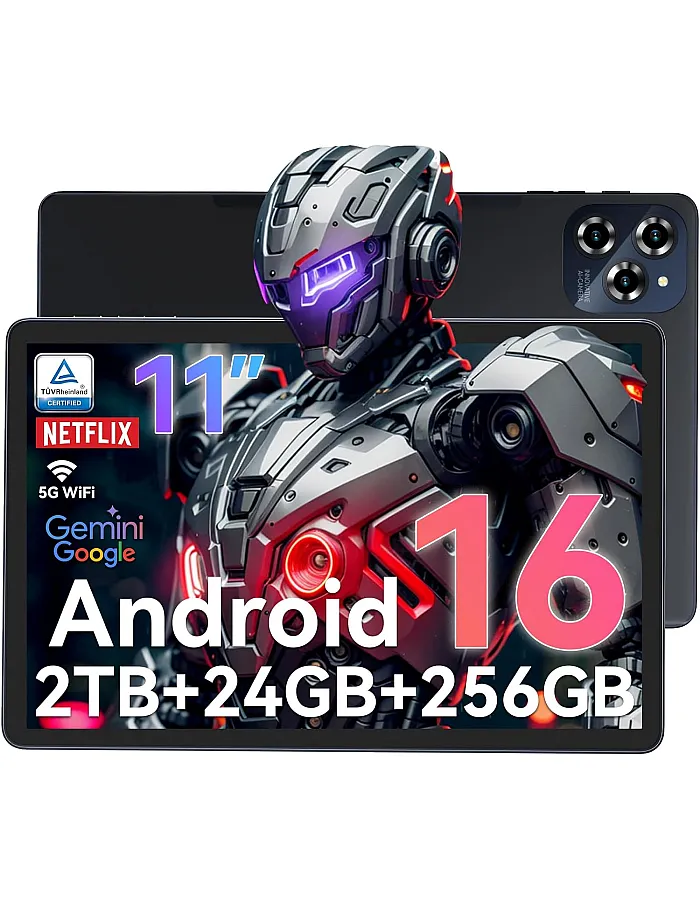 Tablet 2025 Latest Android 15 Tablets with 10.1 Inch Incell Display, 24GB RAM 256GB ROM /2TB TF, Gemini AI, T606 Octa-Core+8MP Camera, 5000mAh, Widevine L1, 2 in 1 Tablets with Keyboard Mouse Stylus