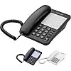 Al Adl Tech Desktop Phone, Large Buttons, Reconnection, Desk/Wall Mount, Black and White