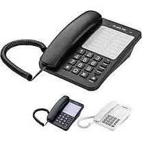Al Adl Tech Desktop Phone, Large Buttons, Reconnection, Desk/Wall Mount, Black and White