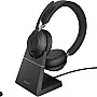 سماعات ستيريو للرأس مع حامل - باللون الاسود من جابرا Evolve2 65 Link380c MS