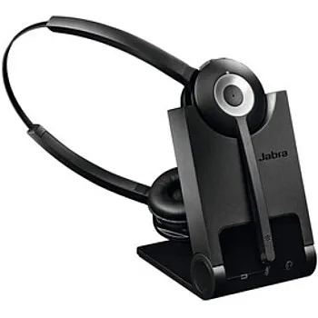 Jabra Pro 920 DECT Wireless On-Ear Stereo Headset - HD Voice and Noise Cancelling - All Day Battery Life - For Use with Desk Phones in Europe - EU Plug, Black Headphones Headset