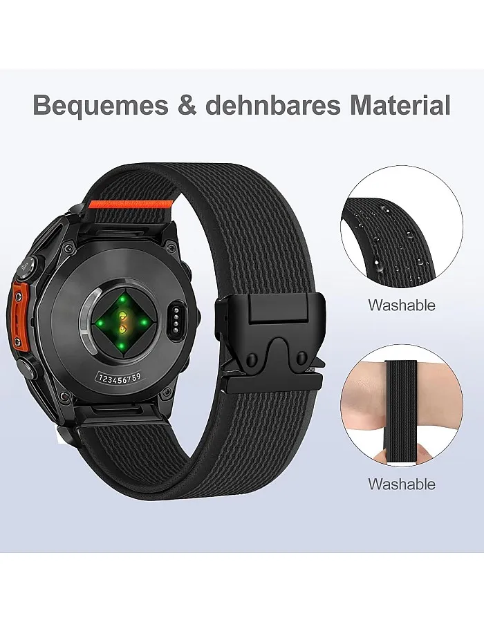 Elastic Nylon Band For 22mm Stretchy Parachute buckle Strap for Redmi Watch 5 Active/5 Lite/Samsung Galaxy Watch 3 45mm/Watch 46mm/Gear S3/Huawei watch GT6 GT5 46MM/GT2E/GT6 Pro/GT 5 Pro/Amazfit GTR4