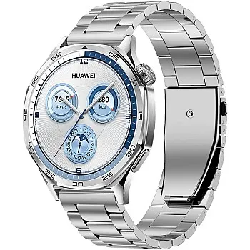 GIOPUEY Bands Compatible with Huawei Watch GT 5 46mm/GT5 Pro, Stainless Steel Strap [Wear-Resistant] Bracelet, silver, para Huawei Watch GT 5/6 46mm/GT5/6 Pro, Classic
