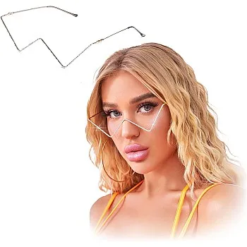 ذا باك | نظارة شمسية من قطعة واحدة للنساء، باطار عصري على شكل حرف W بتصميم مرصع بحجر الراين، مظهر عصري جريء