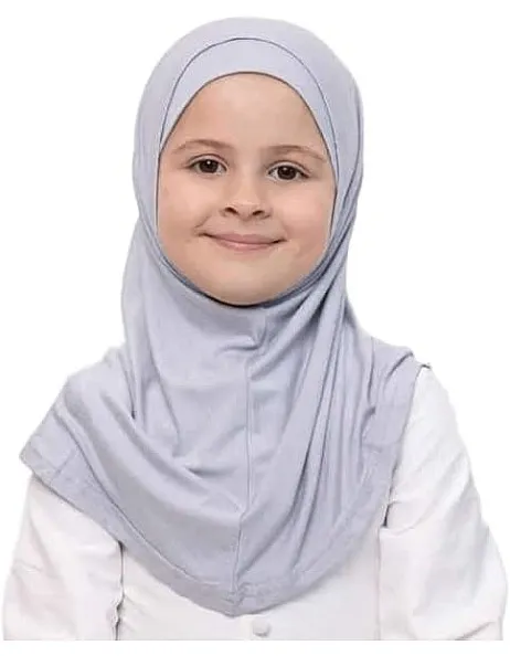 Hijab "Syrian Veil 2 Pieces Cotton for Kids - Soft and Comfortable Practical Design Attractive Colors" Easy to Wear