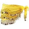 The Turkish Emporium Chiffon 3 Row Belly Dance Hip Scarf Coin Belt with 128 coins