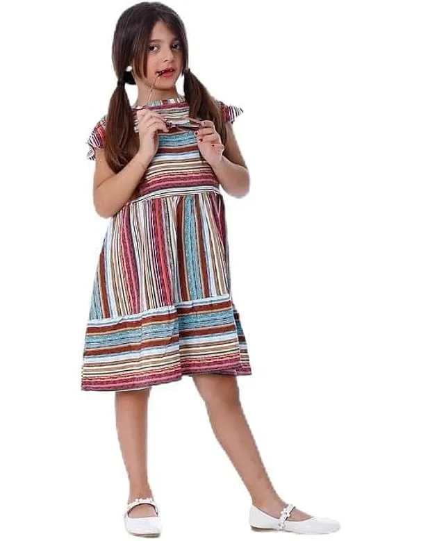 BEBO GIRLS CUT DRESS STRIPED