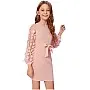 Girls Dress with Mesh Belt with Mesh Sleeves