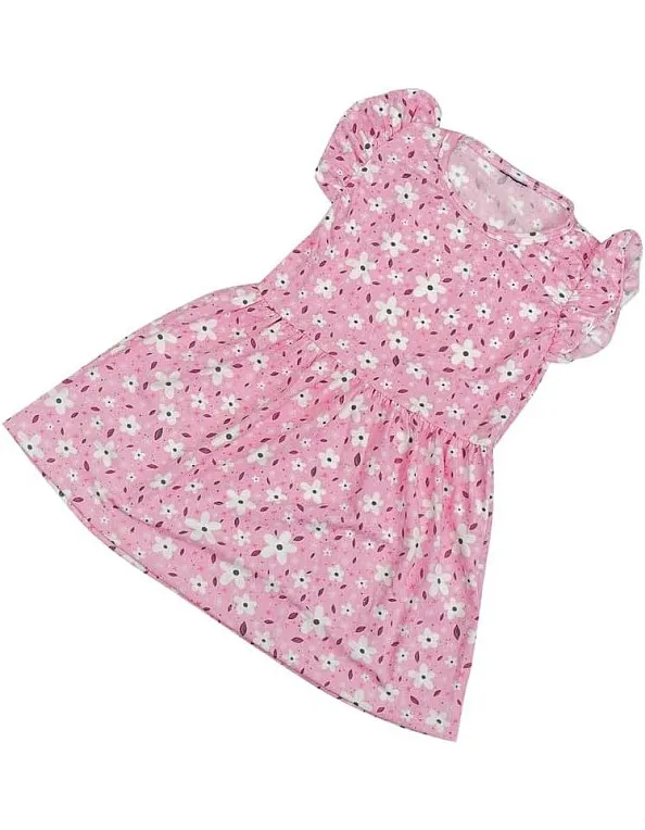 Perfect Parent-F-114 Girls Floral Cotton Cut Dress