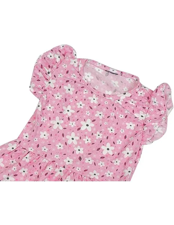 Perfect Parent-F-114 Girls Floral Cotton Cut Dress