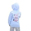 AKY Printed Girls Hoodies Cotton Melton Baby Blue
