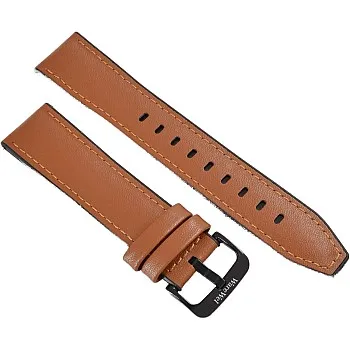 WareWel Premium Hybrid Sport Silicone Leather Watch Strap, 20mm Watch Band Quick Release, Tan