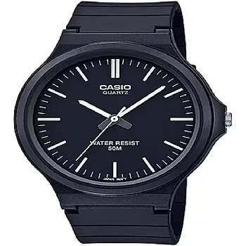 Casio MW-240-1EVDF Resin Round Analog Water Resistant Watch for Men - Black