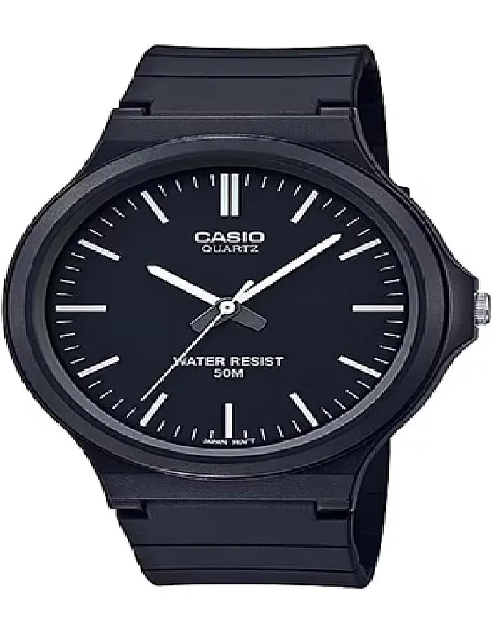 Casio MW-240-1EVDF Resin Round Analog Water Resistant Watch for Men - Black