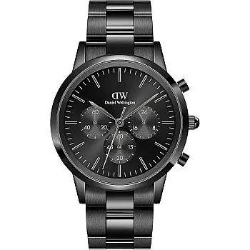 Daniel Wellington Iconic Chronograph 42mm St Mawes Classic Watches for Men, Men's Leather Band Watch with Color Dial