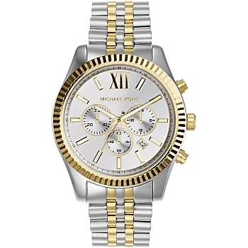 Michael Kors Two Tone Stainless Steel White dial Watch for Women's MK8344