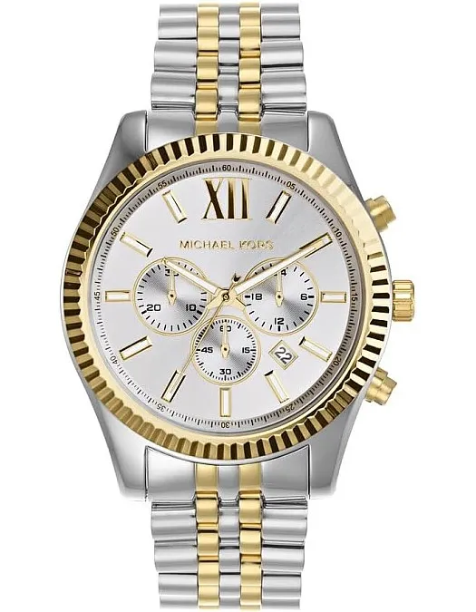 Michael Kors Two Tone Stainless Steel White dial Watch for Women's MK8344