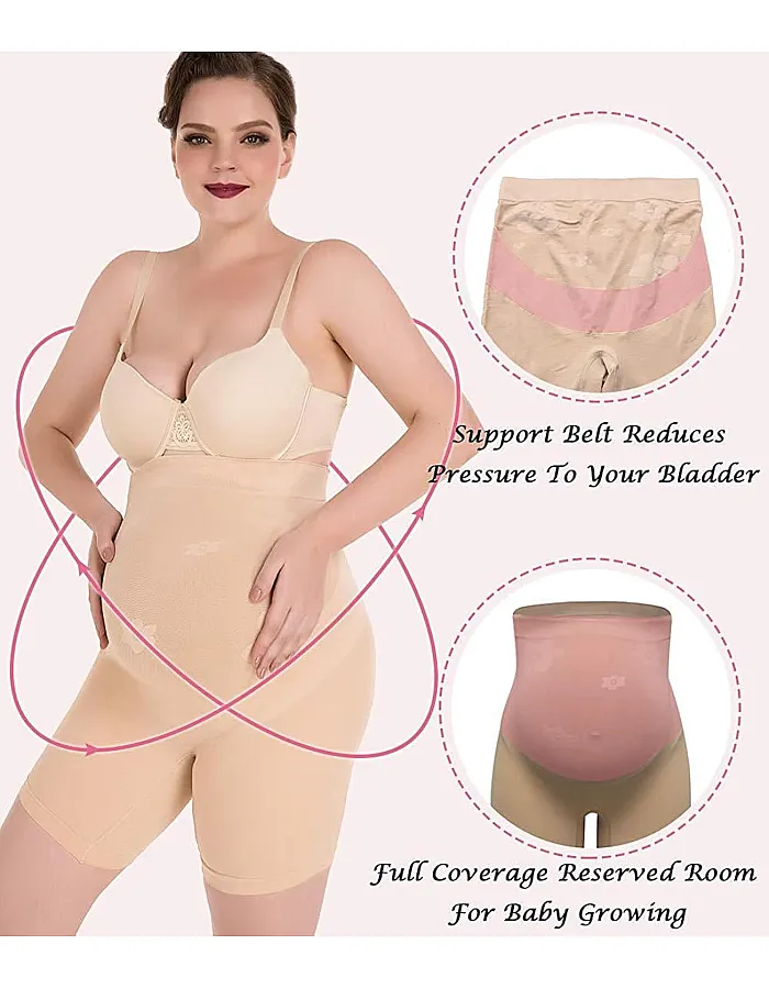 Maternity Support Shorts High Waist for Comfort During Pregnancy - Elastic and Stretchy - Long Maternity Shorts by Mizah