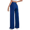 Sport Sweatpants Wide Leg With Line – High Waist - Side Pockets Drawstring Pants Women Sports wear