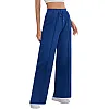 Sport Sweatpants Wide Leg With Line – High Waist - Side Pockets Drawstring Pants Women Sports wear
