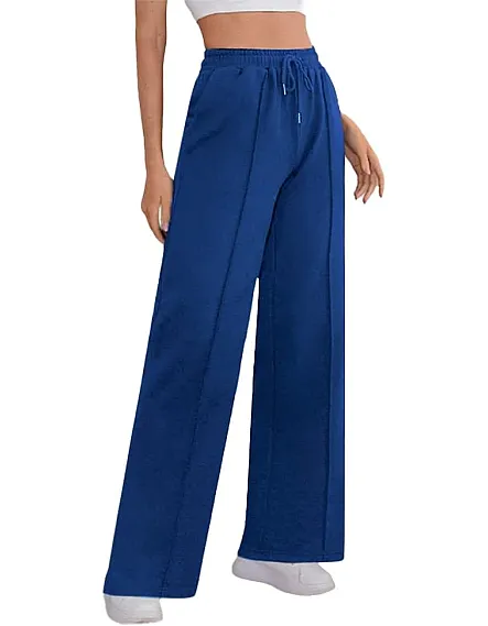 Sport Sweatpants Wide Leg With Line – High Waist - Side Pockets Drawstring Pants Women Sports wear