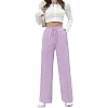 Sport Sweatpants Wide Leg With Line – High Waist - Side Pockets Drawstring Pants Women Sports wear