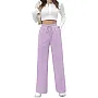 Sport Sweatpants Wide Leg With Line – High Waist - Side Pockets Drawstring Pants Women Sports wear